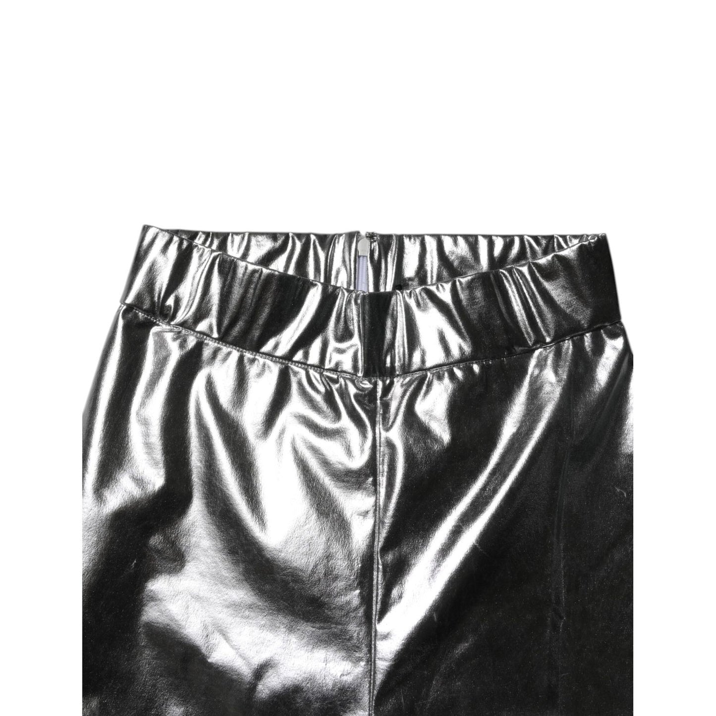 Dolce & Gabbana Metallic Silver Polyester Slim Fit Leggings Pants PAN76149-38