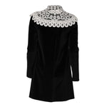 Dolce & Gabbana Black Velvet Lace Collared Embellished Dress