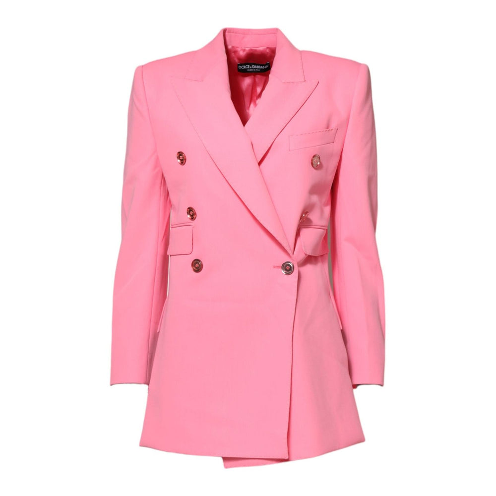 Dolce & Gabbana Pink Double Breasted Women Coat Jacket JKT4178-38