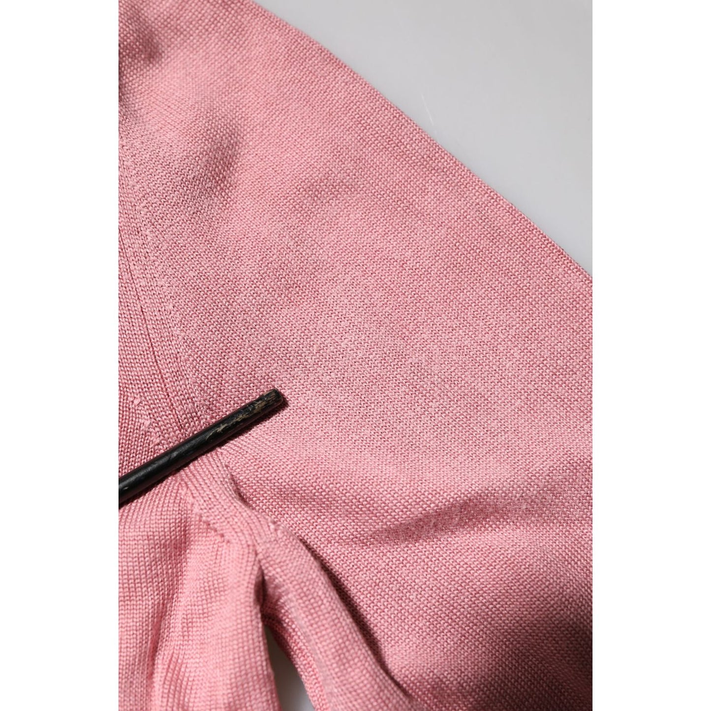 Dolce & Gabbana Pink Silk Cropped Crew Neck Cardigan Sweater TSH86608-38