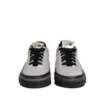 HIDE & JACK Silver Leather Lace Up Low Top Sneakers Shoes LA12576-37