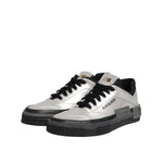 HIDE & JACK Silver Leather Lace Up Low Top Sneakers Shoes LA12576-37