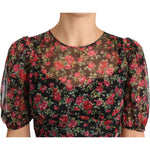 Dolce & Gabbana Black Floral Roses A-Line Shift Gown Dress DR1904-38