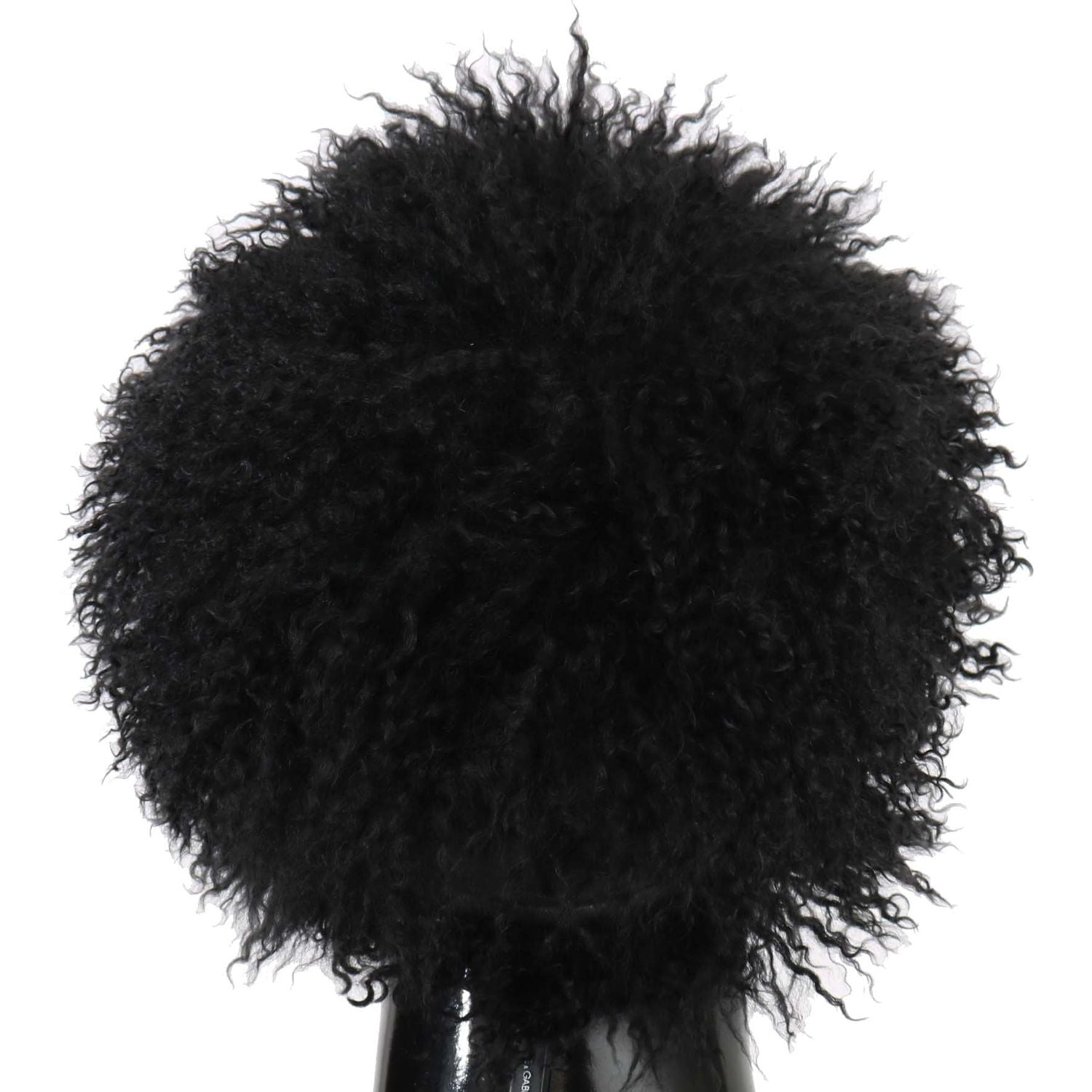 Dolce & Gabbana Black Tibet Lamb Fur Leather Gatsby Hat