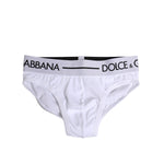 Dolce & Gabbana White Cotton Stretch Regular Brief Underwear