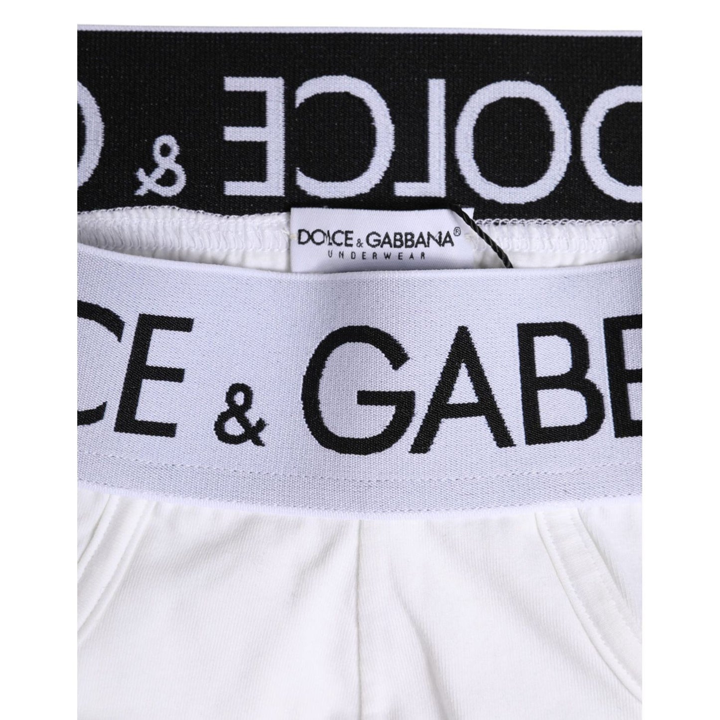 Dolce & Gabbana White Cotton Stretch Regular Brief Underwear