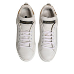 Dolce & Gabbana White Gold Leather Low Top Sneakers Shoes LA12760-39
