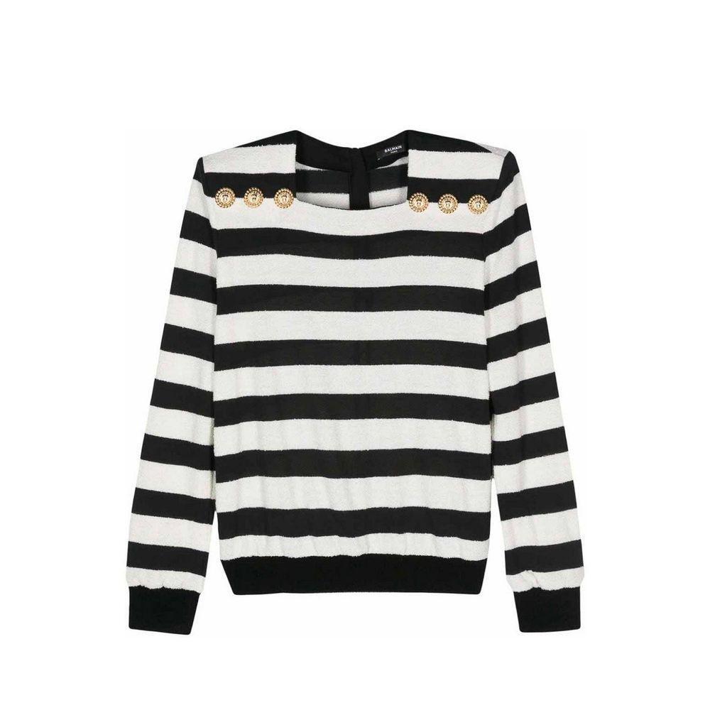 Balmain Striped Jersey Top BA-8776394506452-38