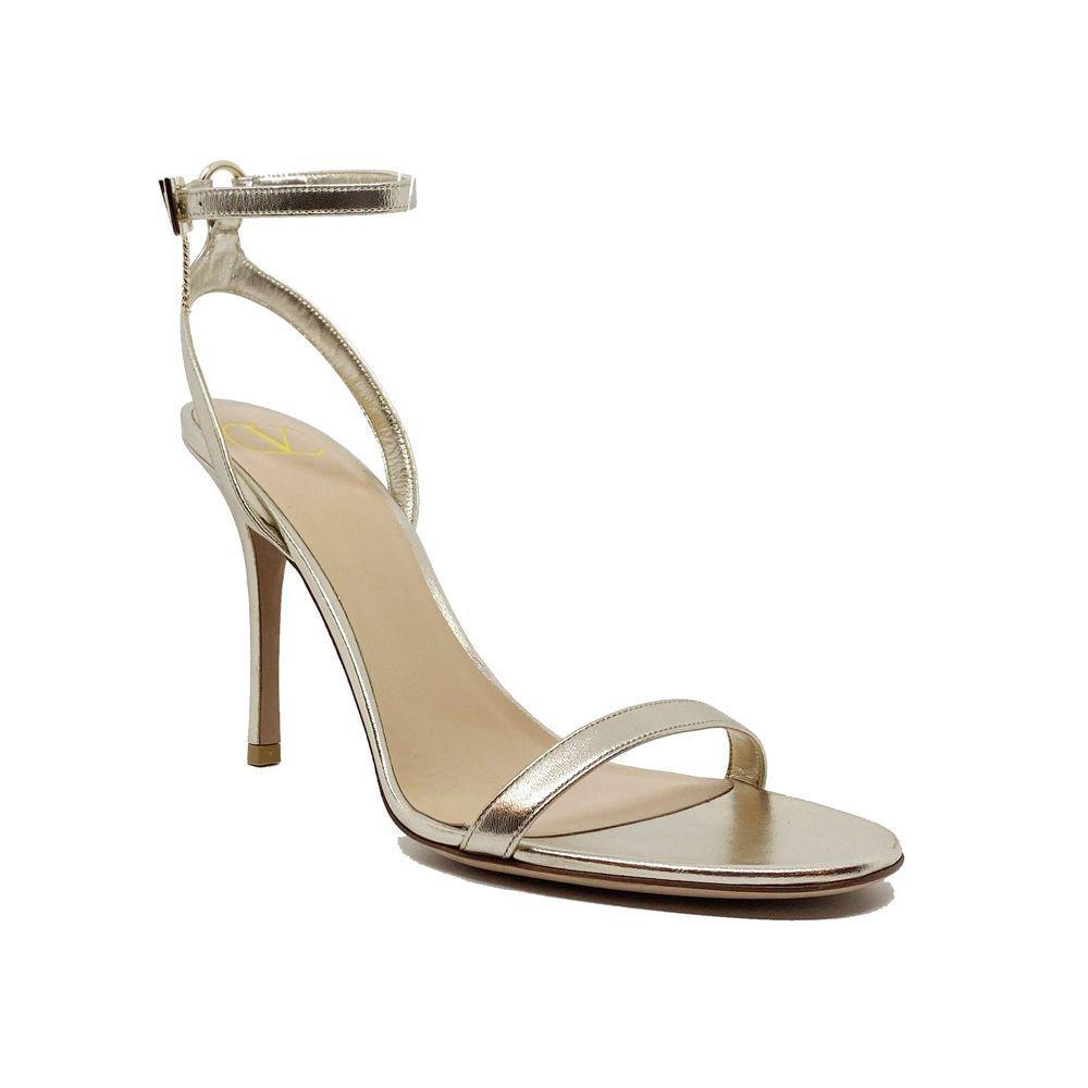 Valentino Garavani Valentino Leather Heel Sandals VA-8736609435860-EU40.5/US10.5