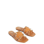Valentino Garavani Rockstud Leather Flat Sandals VA-8735610470612-EU37/US7