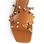Valentino Garavani Rockstud Leather Flat Sandals VA-8735610470612-EU37/US7