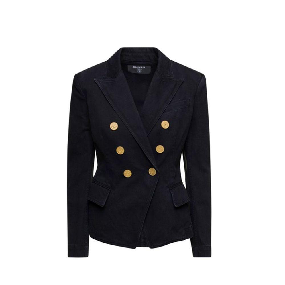 Balmain Double-Breasted Denim Blazer BA-8736269992148-36