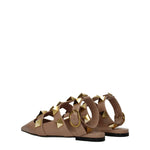 Valentino Garavani Pink Leather Flat Sandals VA-8547150496009-EU36.5/US6.5