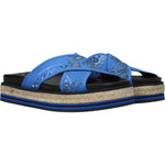 Kenzo Blue Fabric Slippers Sandals KE-8547243426057-EU37/US7