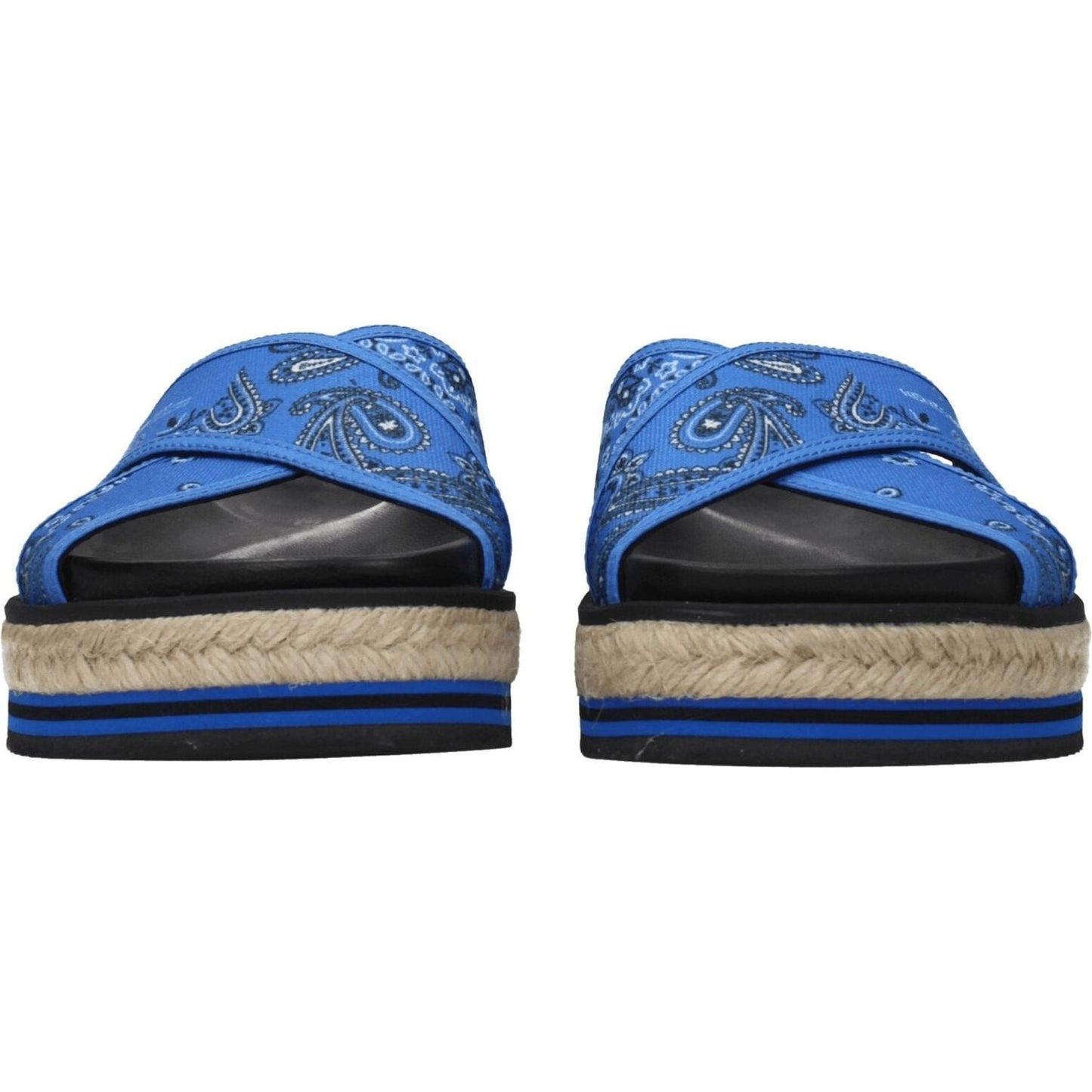 Kenzo Blue Fabric Slippers Sandals KE-8547243426057-EU37/US7