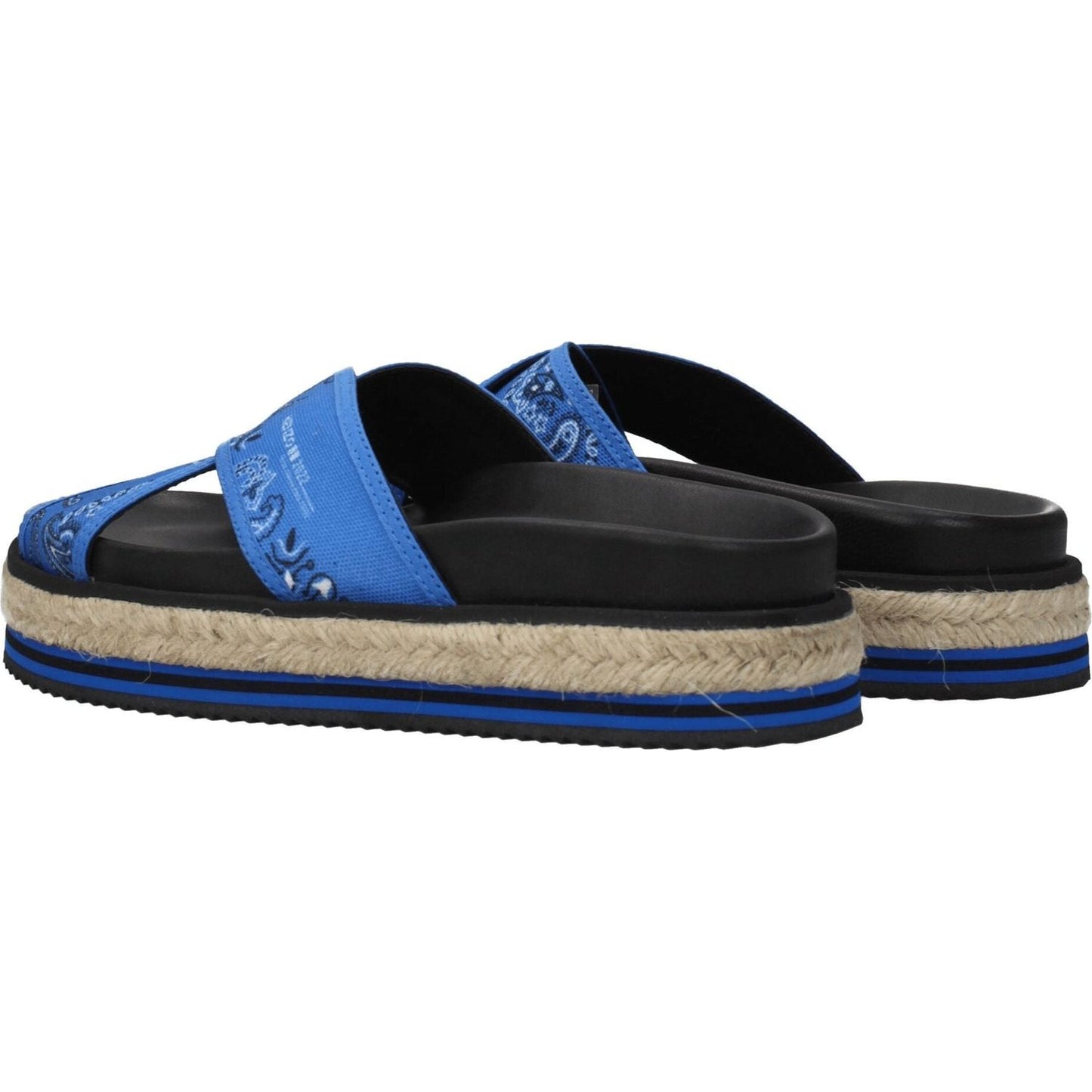 Kenzo Blue Fabric Slippers Sandals KE-8547243426057-EU37/US7