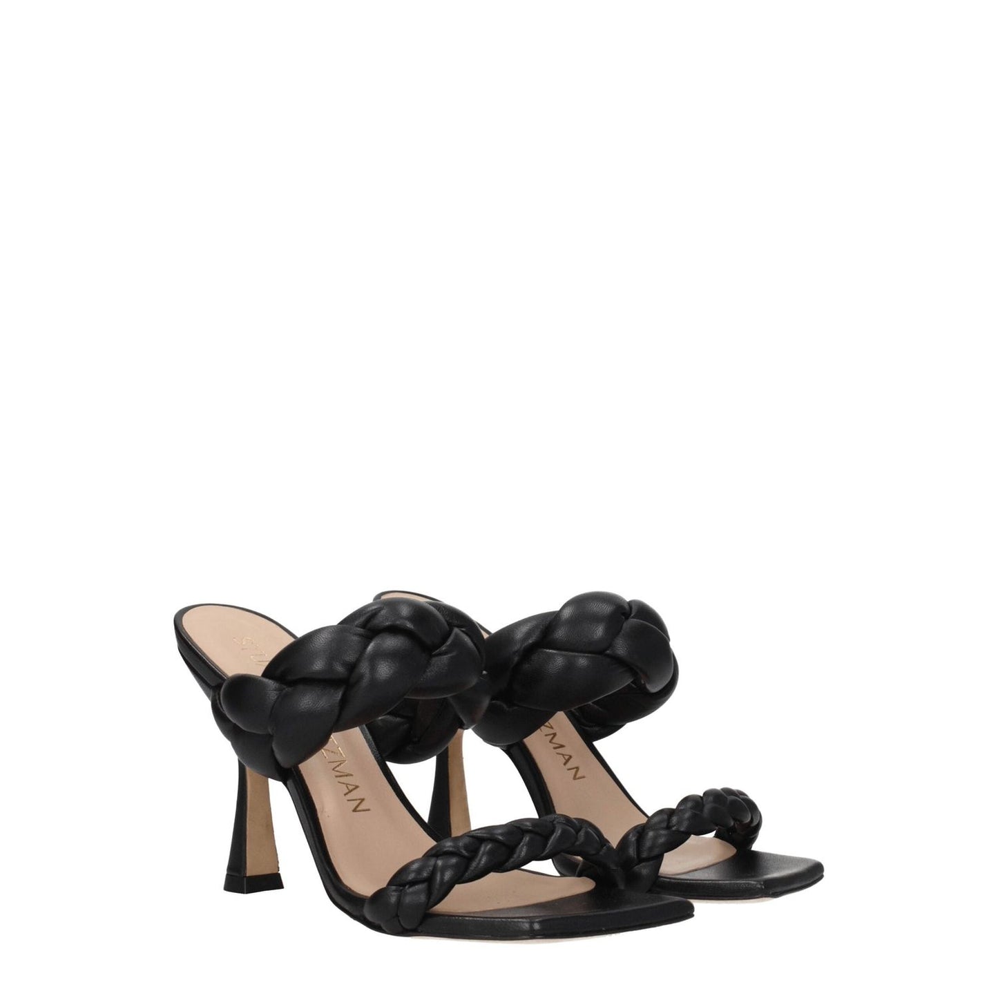 Stuart Weitzman Black Leather Stiletto Heels Sandals ST-8547354181897-EU37/US7