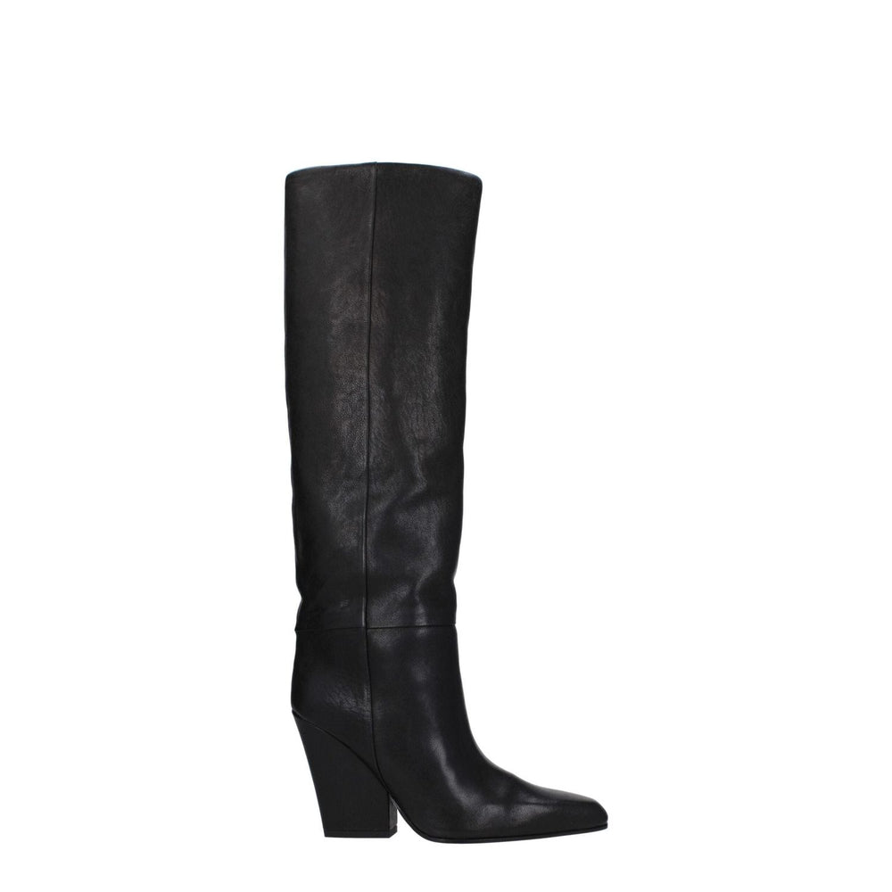 Paris Texas Black Leather High Heel Boots PA-8547437412617-EU36/US6