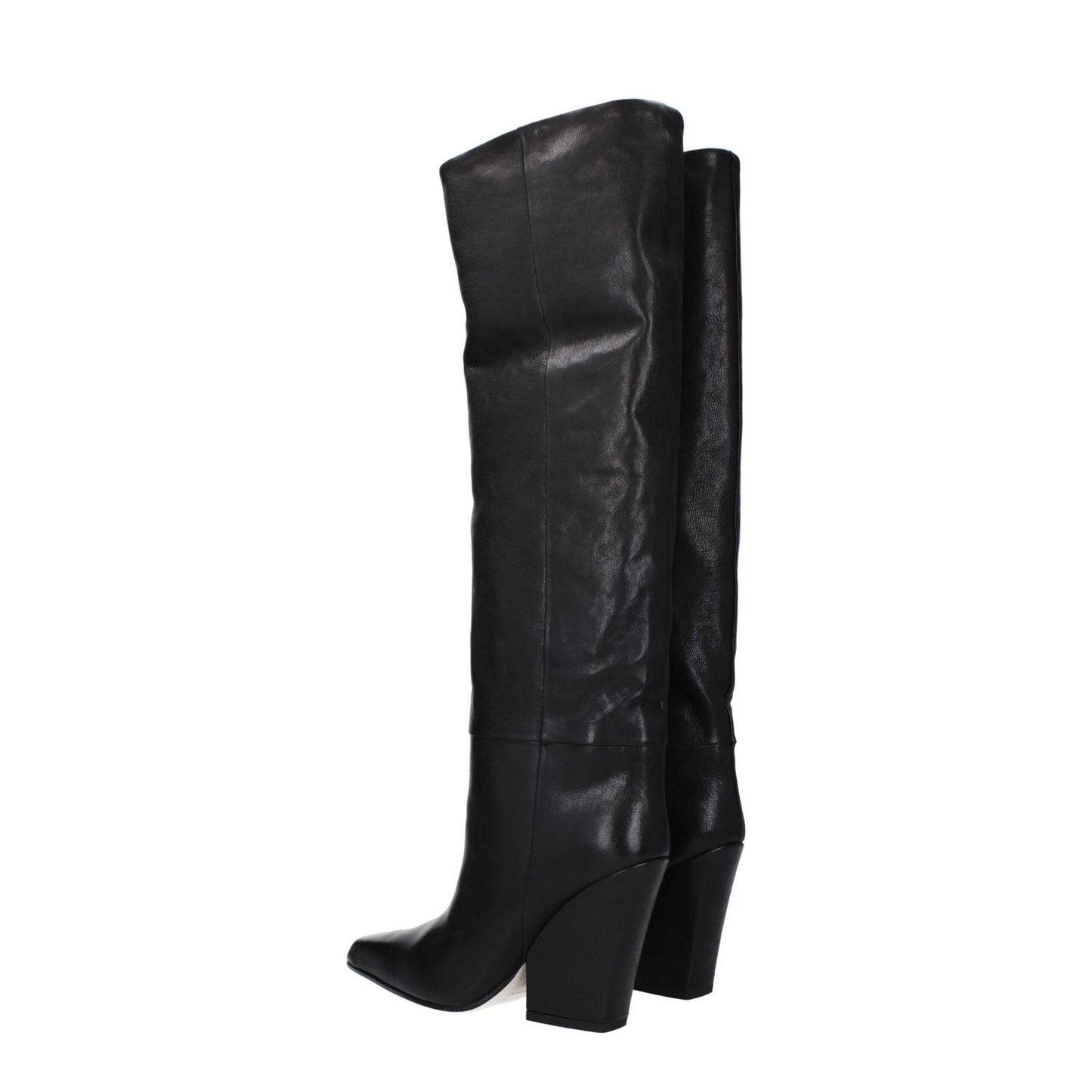 Paris Texas Black Leather High Heel Boots PA-8547437412617-EU36/US6