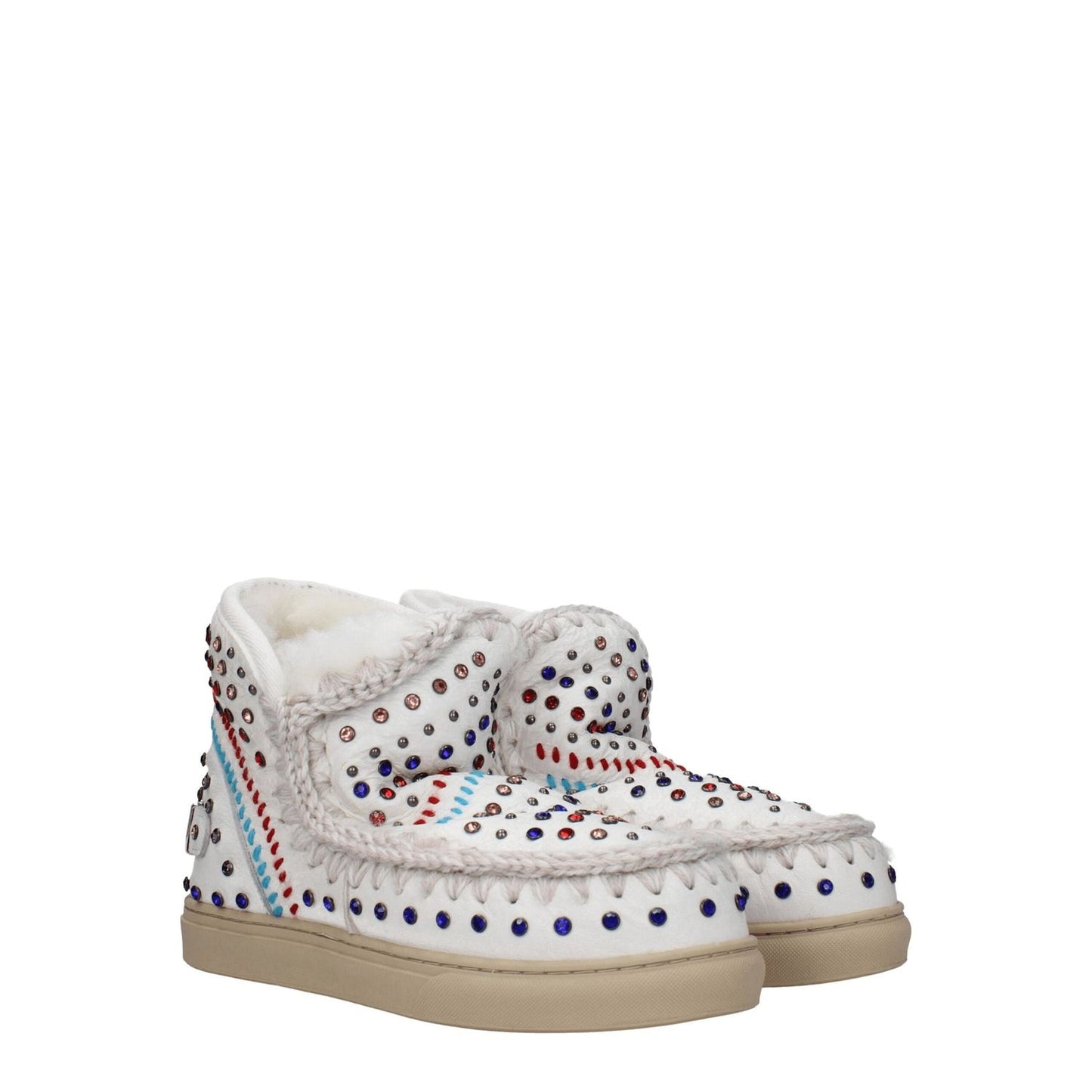Mou White Leather Ankle Boots MO-8547457007881-EU36/US6