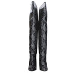 Paris Texas Gray Leather Over The Knee