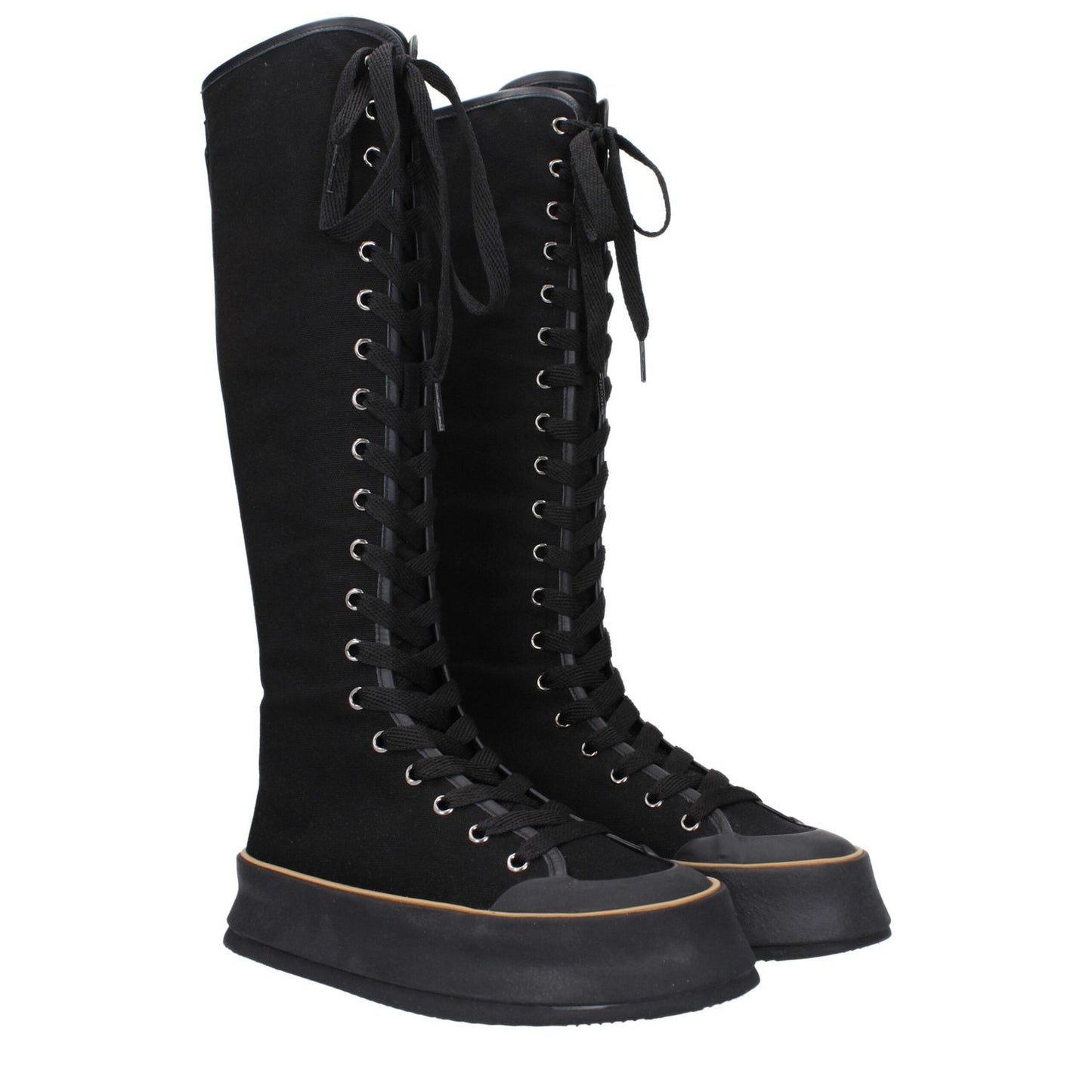 Max Mara Black Fabric Lace-Up Boots MA-9263852290313-EU36/US6