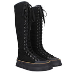 Max Mara Black Fabric Lace-Up Boots MA-9263852290313-EU36/US6
