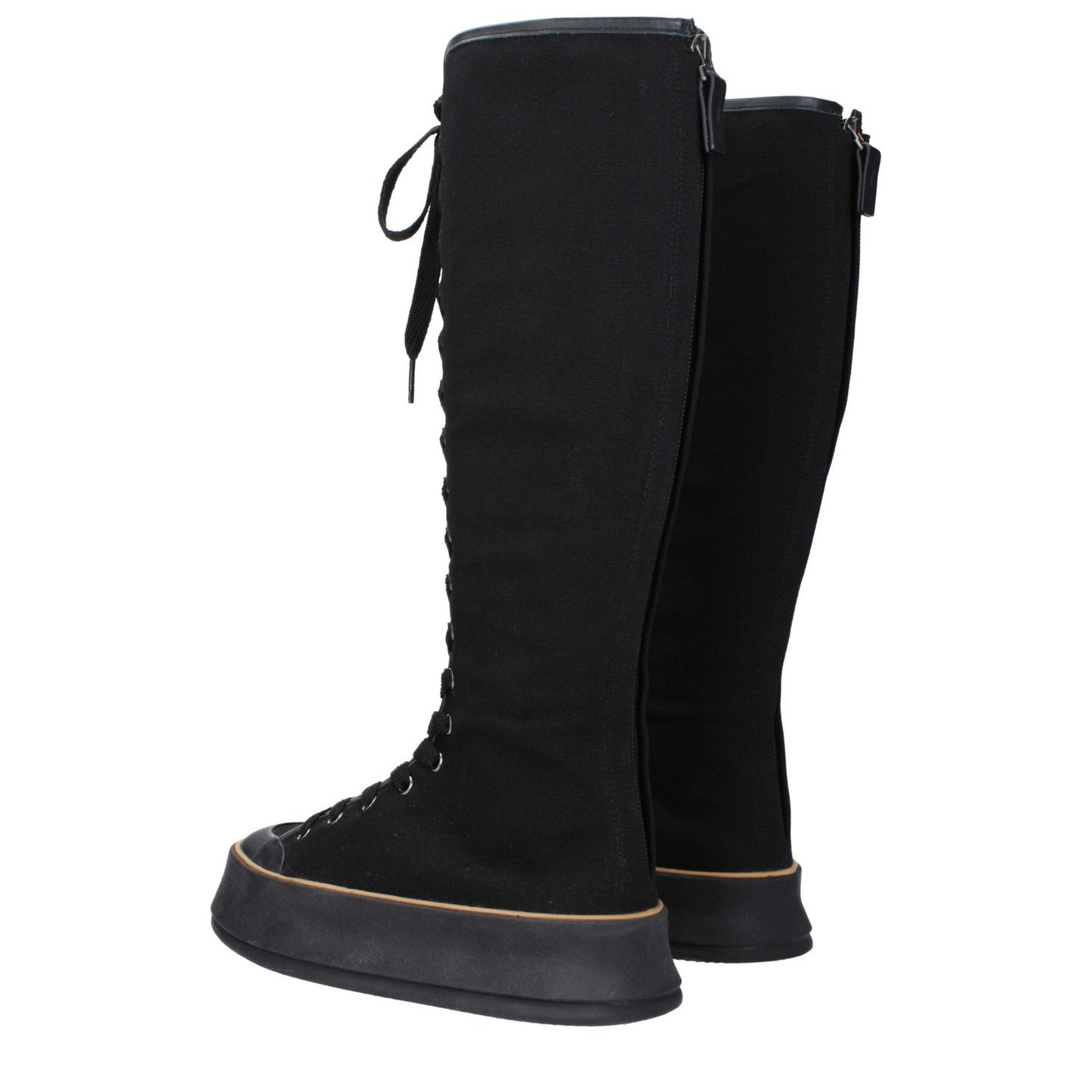 Max Mara Black Fabric Lace-Up Boots MA-9263852290313-EU36/US6
