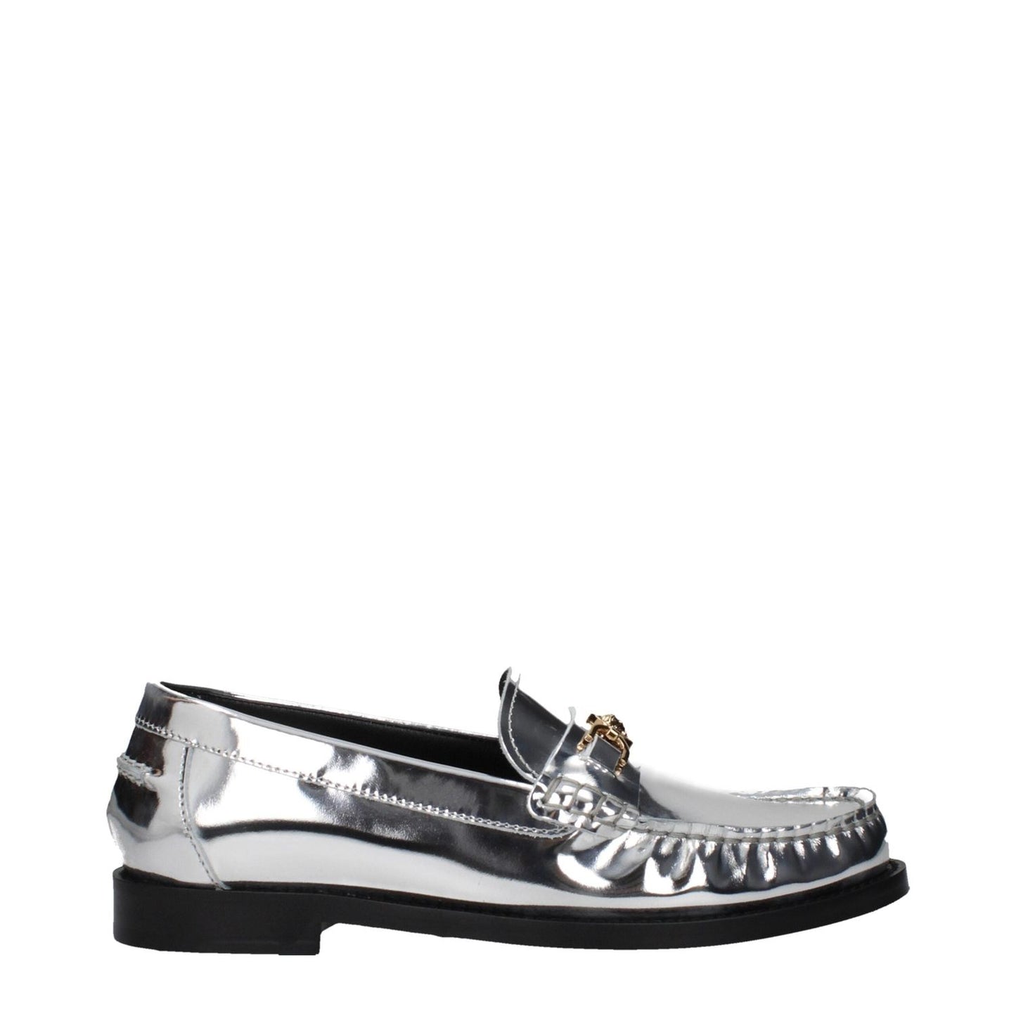 Versace Gray Leather Slip-On Loafers VE-15201548763401-EU35/US5