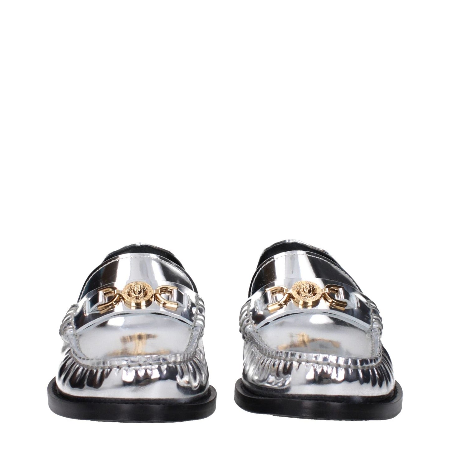 Versace Gray Leather Slip-On Loafers VE-15201548763401-EU35/US5