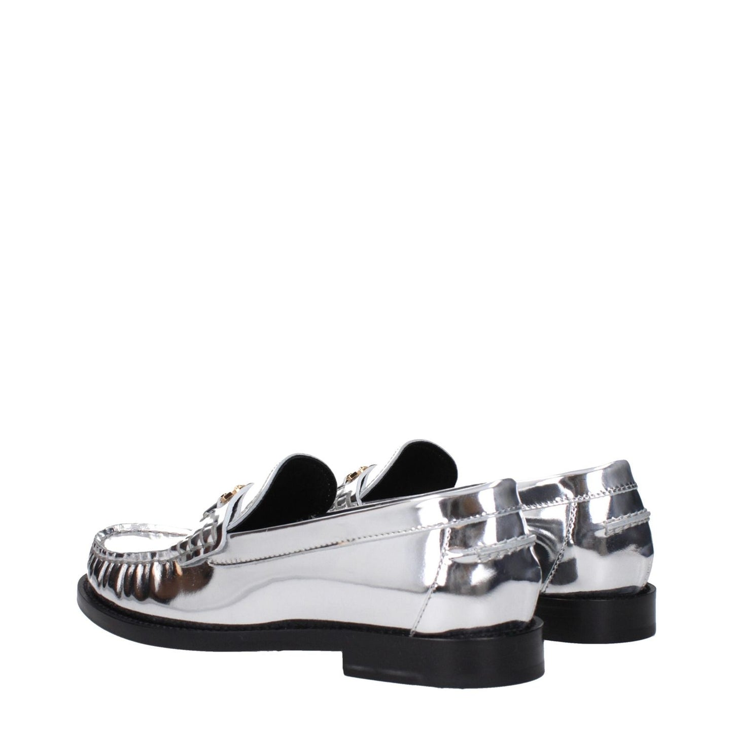 Versace Gray Leather Slip-On Loafers VE-15201548763401-EU35/US5