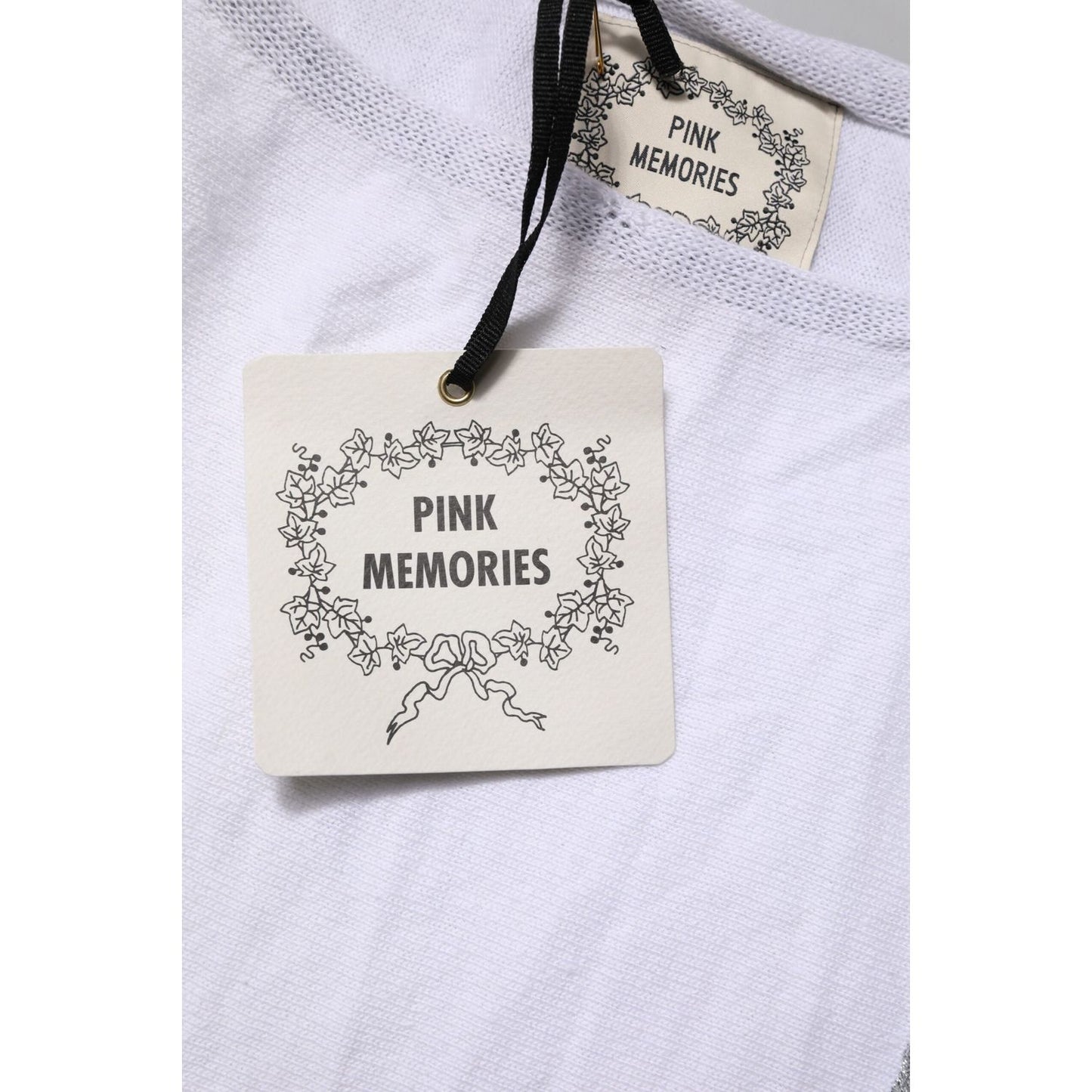 PINK MEMORIES White Cotton Short Sleeves Round Neck Blouse Top TSH90639-40