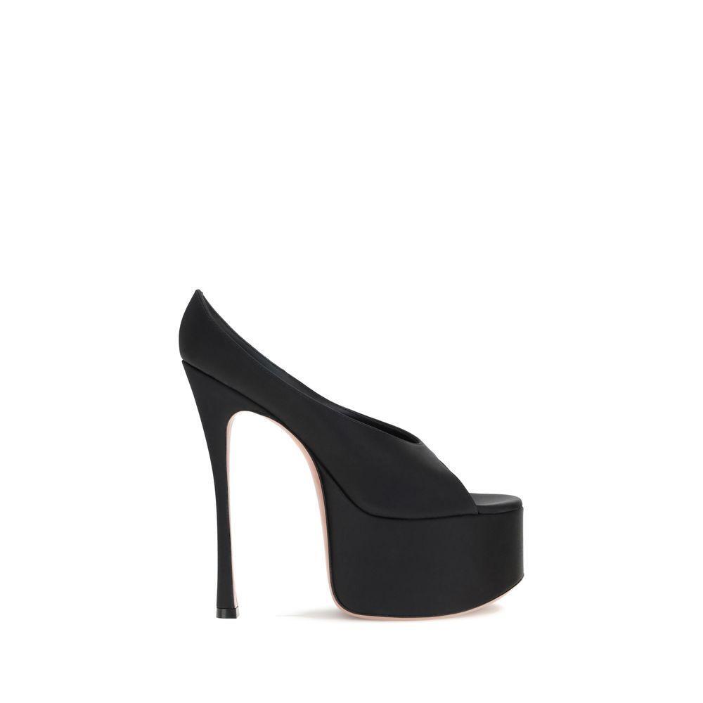 Amina Muaddi Anok Sandals AM-14S363452ANOSATINBLACK-EU38/US8
