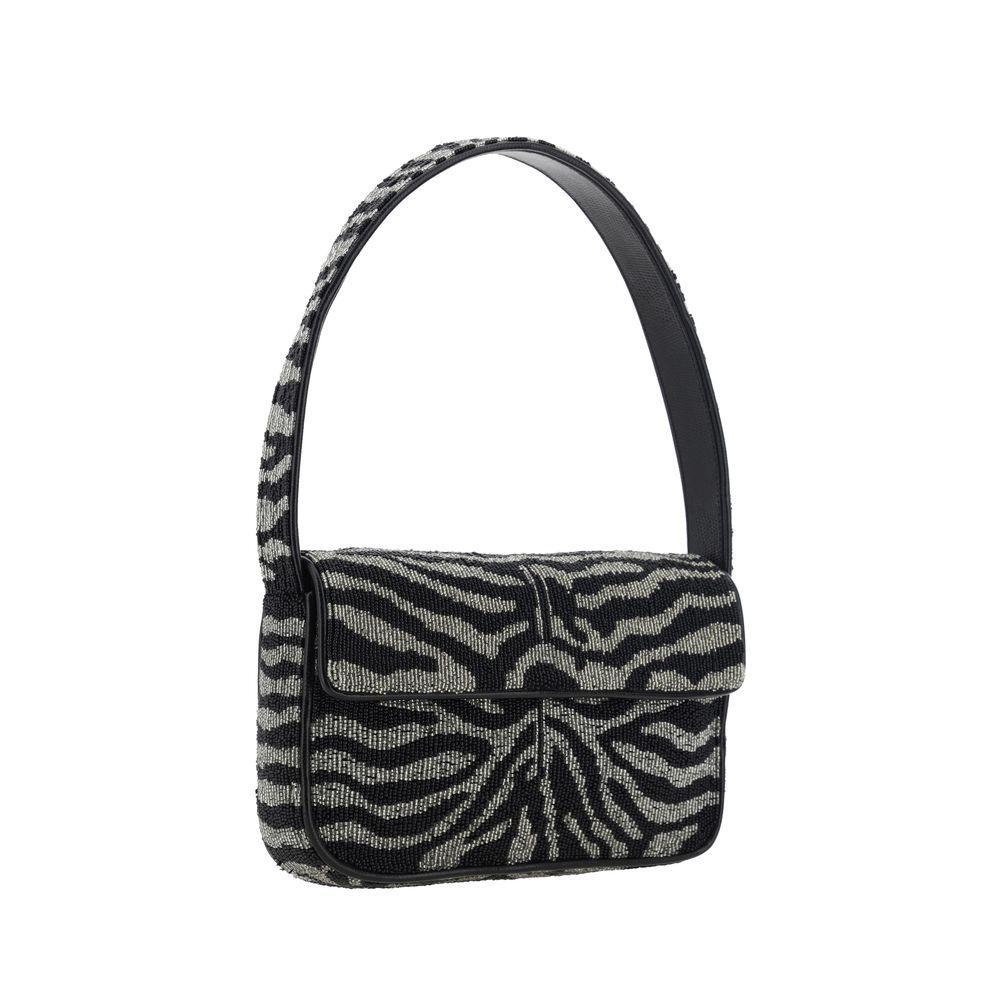 Staud Tommy Beaded Shoulder Bag ST2089204BKWHBB