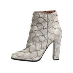 Dolce & Gabbana Off White Leather Heels Ankle Boots Shoes LA12640-39