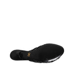 Dolce & Gabbana Black Leather Heels Slides Sandals Shoes LA11468-38