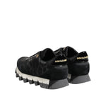 Dolce & Gabbana Black Gray Leopard Low Top Sneakers Shoes LA12690-36