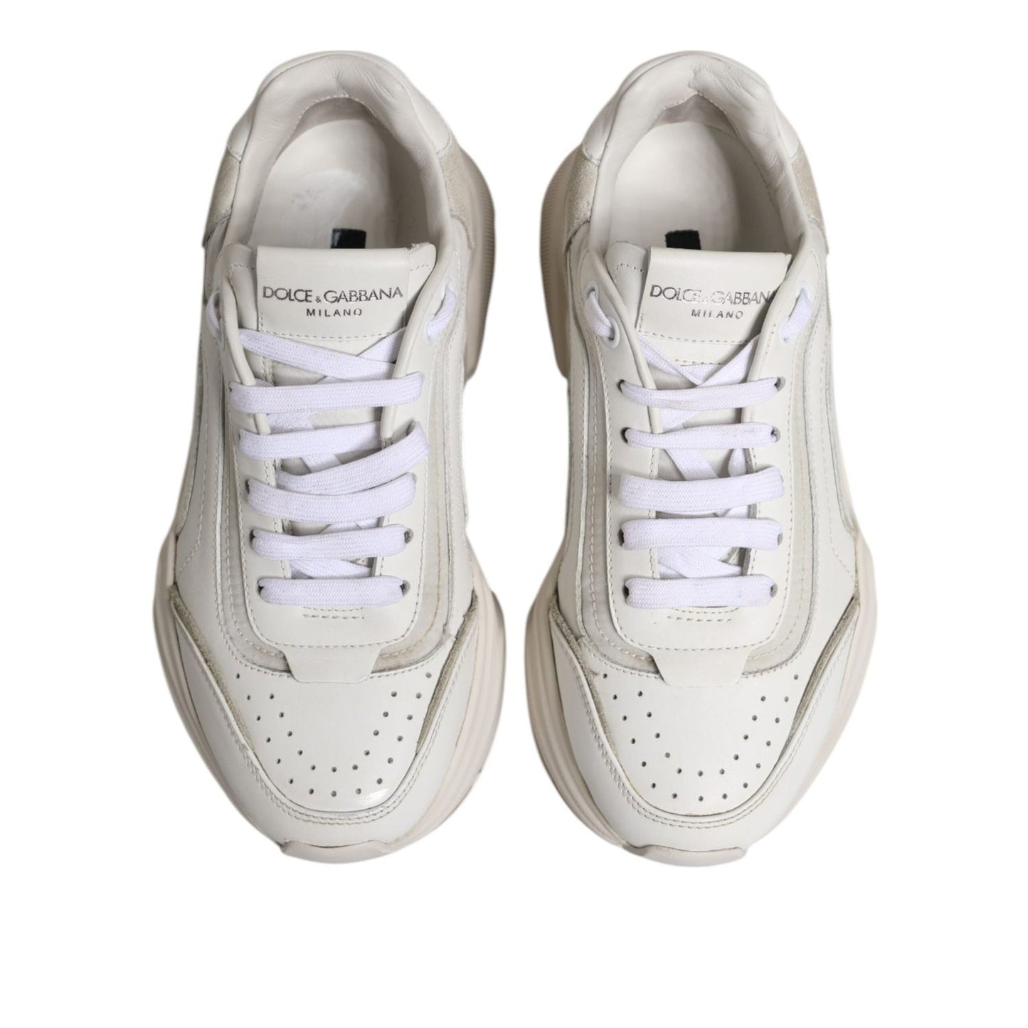 Dolce & Gabbana White Daymaster Low Top Sneakers Shoes LA12737-36.5