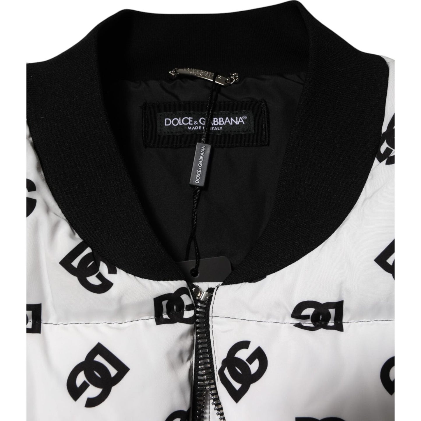 Dolce & Gabbana White DG Monogram Full Zip Quilted Jacket JKT41556-52