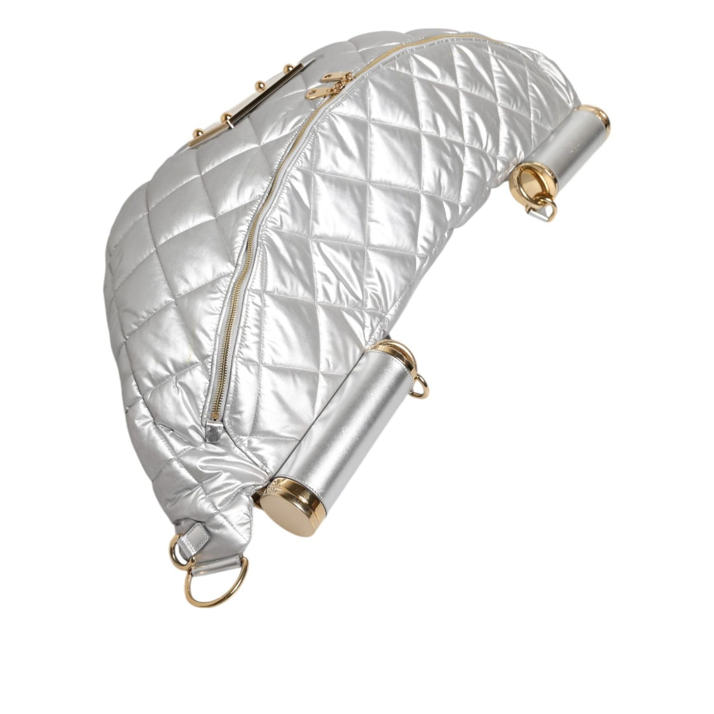 Dolce & Gabbana Silver Quilted Filled Crossbody Shoulder Bag SICILY Bag BAG4732