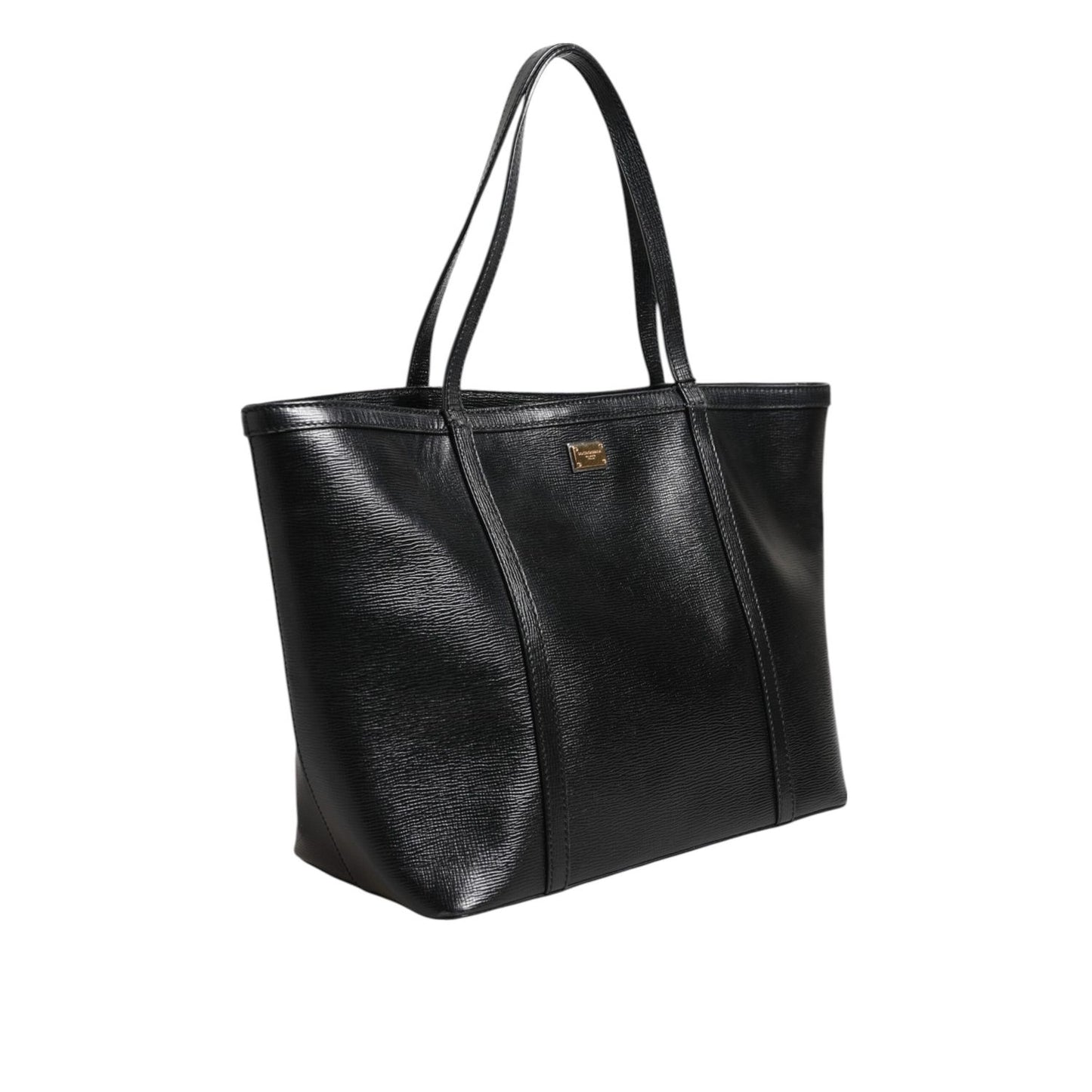 Dolce & Gabbana Black Leather Miss Escape Shopping Tote Women Borse Bag BAG4735