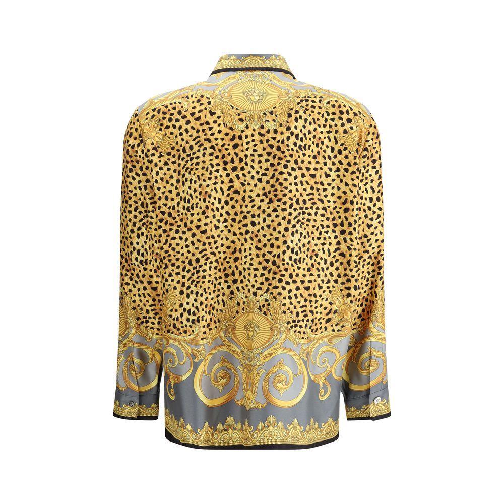 Versace Silk Cheetah Foulard Shirt VE-10013601A163665E700-IT44 | L