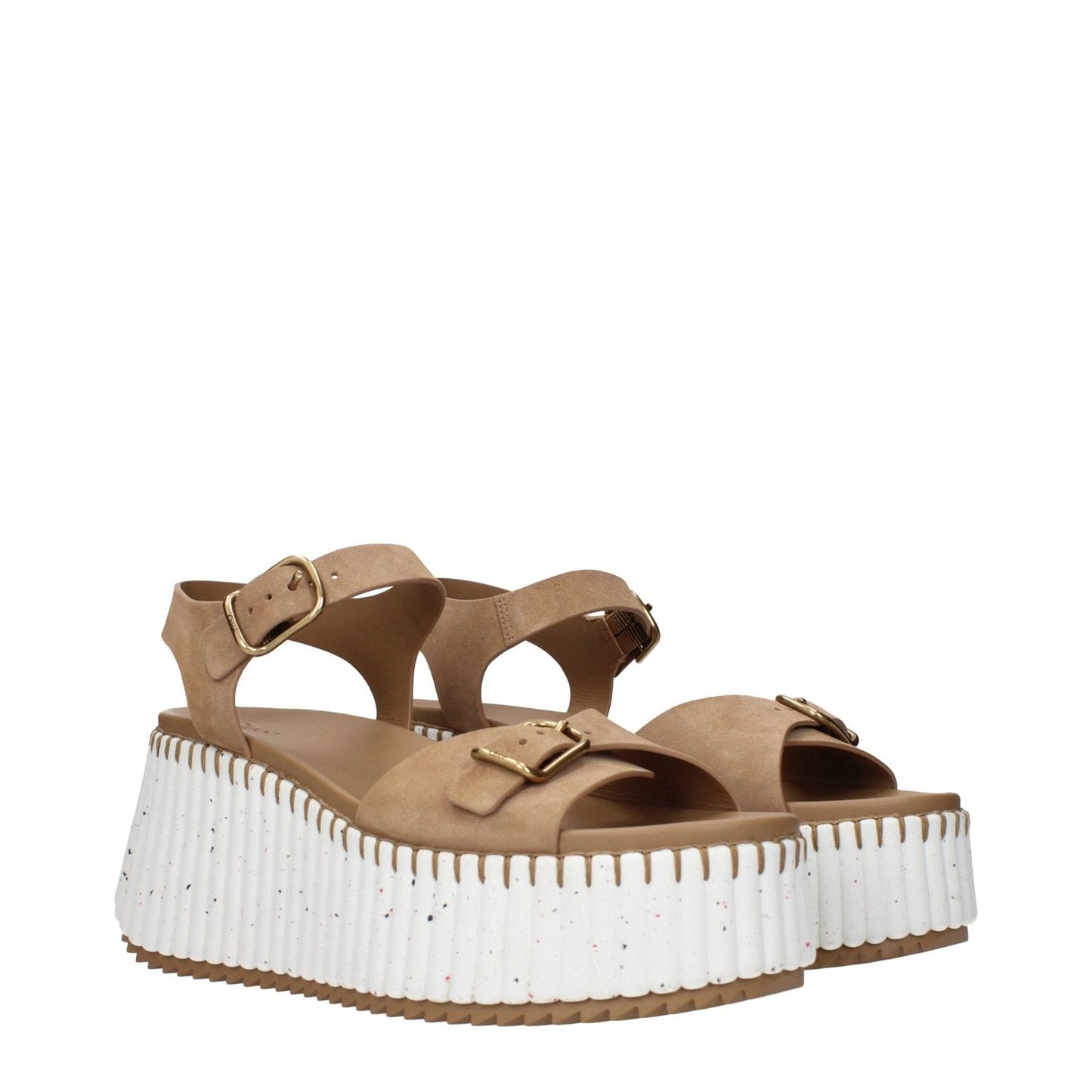 Chloé Brown Leather Platforms CH-15268553195785-EU40/US10