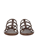 Aquazzura Brown Leather Flat Sandals AQ-15269114937609-EU38/US8