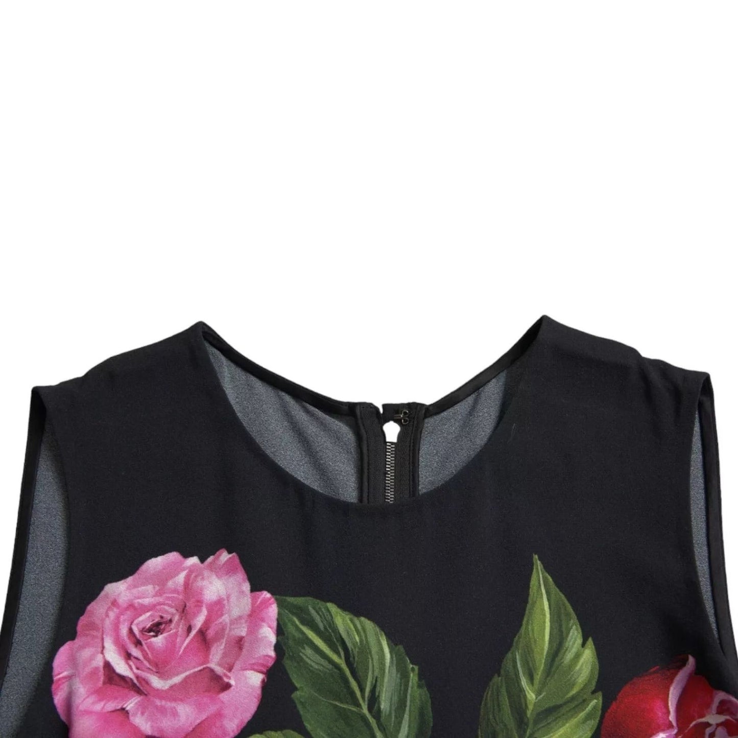 Dolce & Gabbana Black Floral Viscose Round Neck Tank Top TSH852005-38