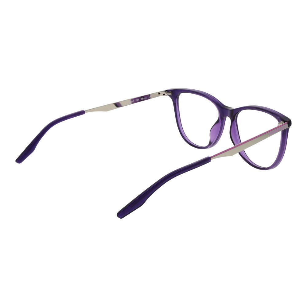 Converse Purple Metal Glasses (Frames) in full-rim cat eye style with purple metal frame and plastic demo lenses.