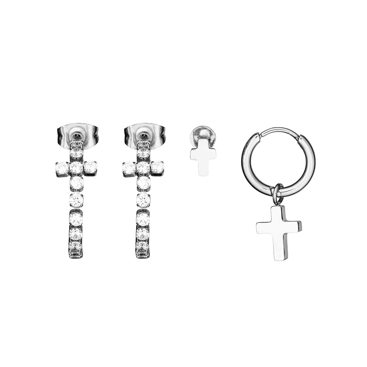 AN JEWELS JEWELRY Mod. AB.EP043 cross earrings with gemstones