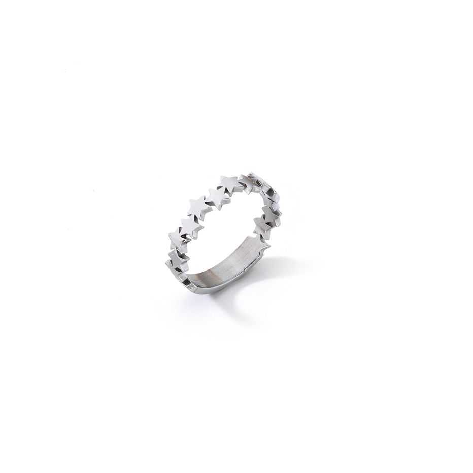 AN JEWELS JEWELRY Mod. ADC.R02S-7 star-shaped silver ring on white background