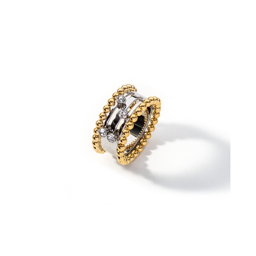 AN JEWELS JEWELRY Mod. AL.RSOKLYC-8 gold and silver ring with diamonds
