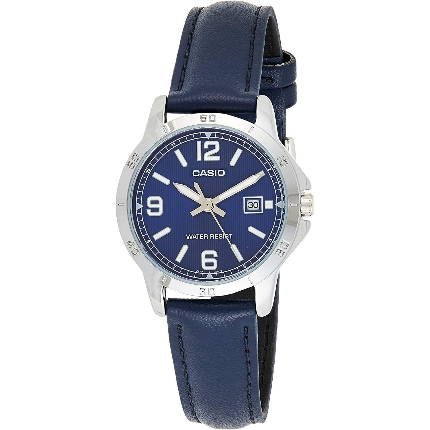 CASIO COLLECTION Mod. LADY DATE. LEATHER - BLUE